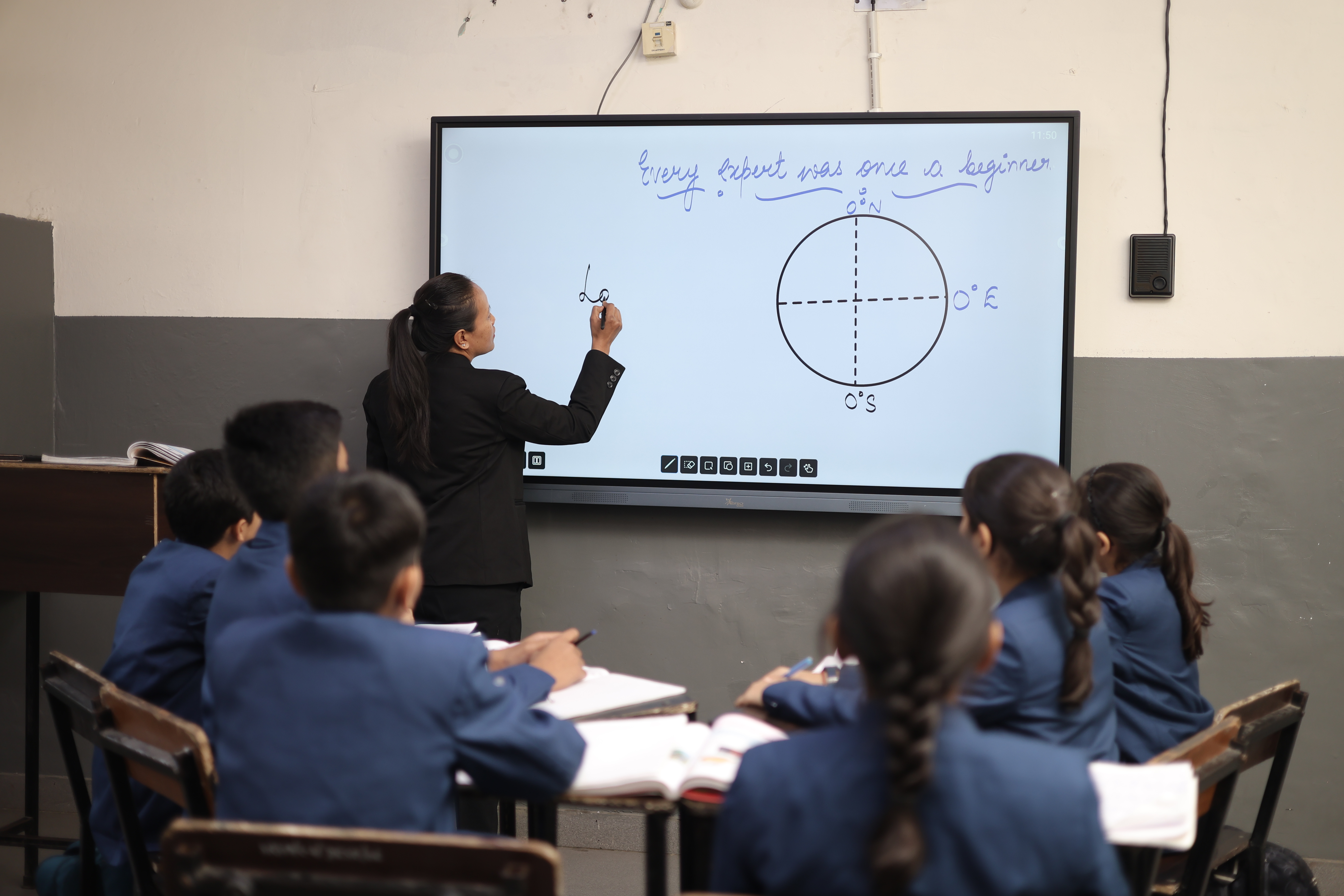 Classroom smart board session